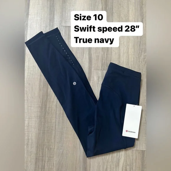 Lululemon swift speed true navy new with tags size 10 - Picture 2 of 3